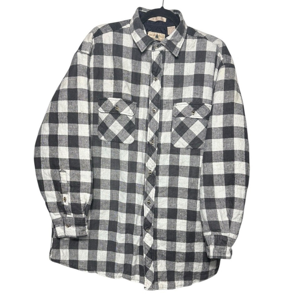 Vintage Northwest Territory Buffalo Plaid Shacket Jacket Size XL Quilted Lining